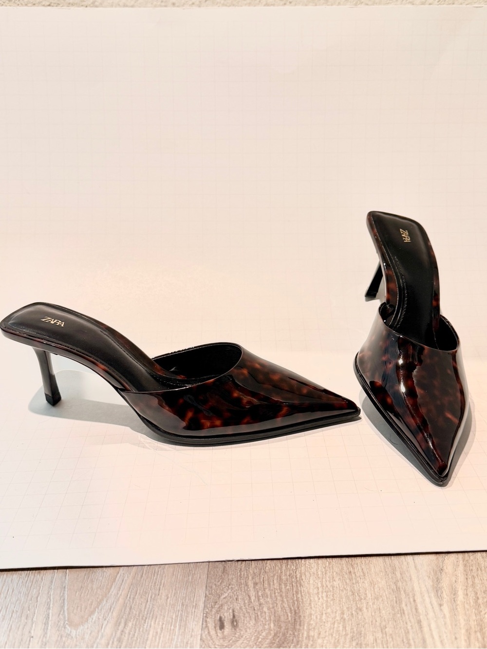 Gorgeous tortoise Mule Heels